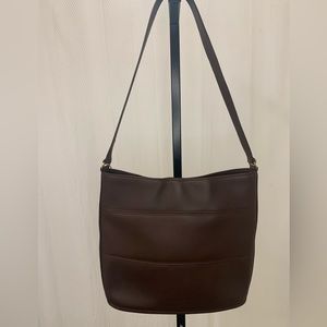 Vintage Coach Leather Shoulder Bag in Chocolate Brown